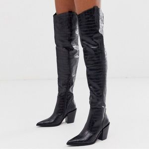 Truffle Collection Western Thigh High Boots